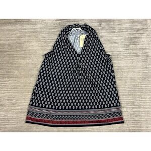 Max Studio Top Womens Small Sleeveless V-Neck Rayon Blend NWT Casual